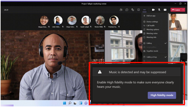 Detect Music Automatically in Microsoft Teams