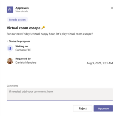 Respond to group approval requests within Teams Approval app 
